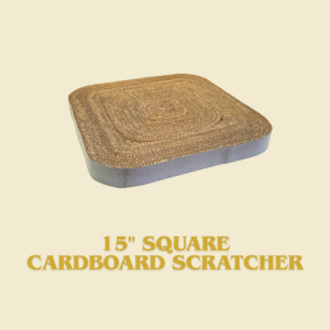 15" Square Cardboard scratcher soft edges cat scratcher
