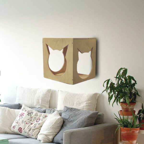 Cat Box Wall Mount Cat Shape window - Perching and Sleeping Spot