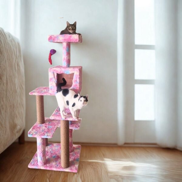 Basic King Cat Tower 5ft Condo Scratcher - Play & Lounge tower - Ideal for 1 to 3 cats