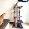 Fur Peppermint Cat Tower and Scratching Pole Tower - 4ft Tall - Adult Cats - Ideal for Old Cats