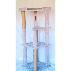 Basic Lola Cat Tower Scratcher - 5ft tall - Spacious platforms for big cats