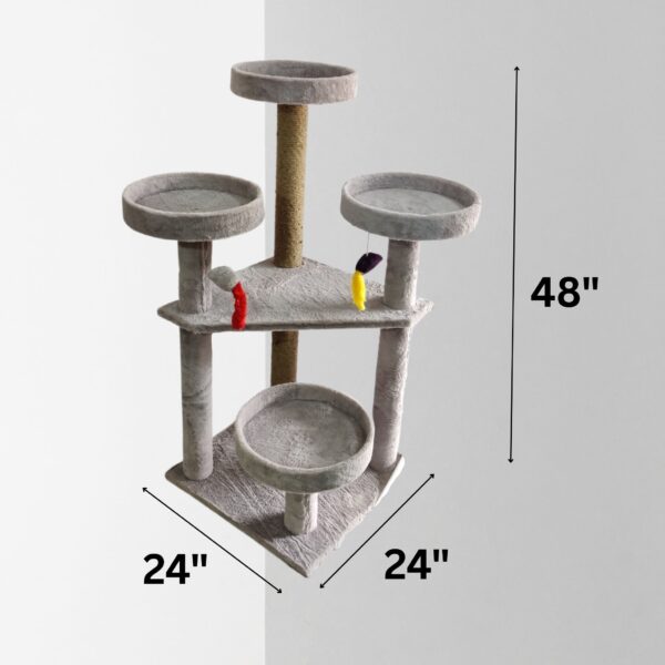 Imarti Cat Tower – 4ft Tall Jungle-Inspired Cat Tree with Plush Baskets & Scratching Posts