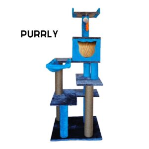 Royal Retreat 5ft Cat Tower Condo with Hammock & Scratching Poles – Compact Tree for 1–3 Cats