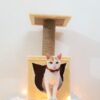 Purrly Kitten Cat Tower Condo for Kittens – 24" Tall Plywood Tree with Jute Scratching Pole & Faux Fur