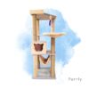 Lola’s Condo 5ft Cat Tower with Hammock, Scratching Poles & Top Basket – Multi-Level Tree for 1–3 Cats