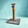 2ft Vertical Cat Scratching Pole – Jute Rope Cylinder with Fur Base – Easy Assembly – Replaceable Pole