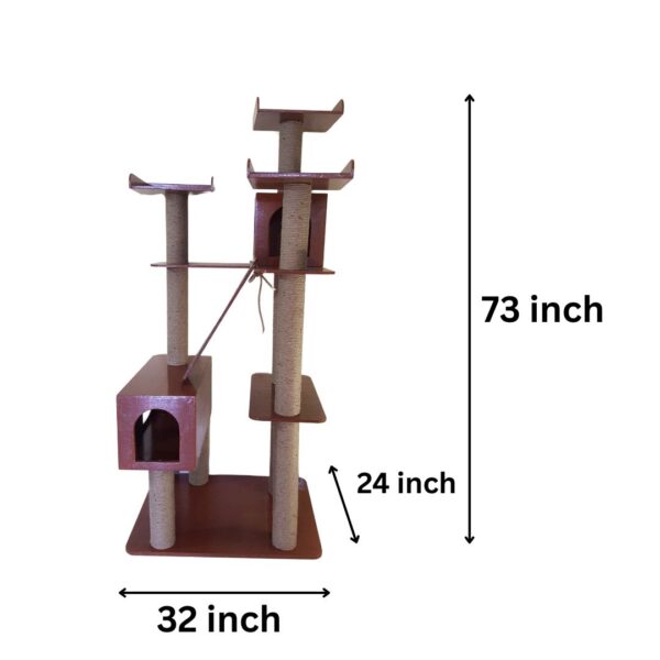 No-fur Marshmellow Cat Tower Condo Scratcher - 6ft tall outdoor structure - Easy Cleaning