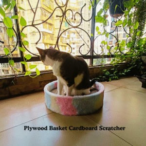 Plywood Basket Cardboard Scratcher 15" Inner Diameter