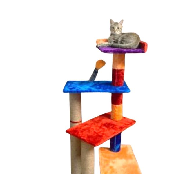 Fur Peppermint Cat Tower and Scratching Pole Tower - 4ft Tall - Adult Cats - Ideal for Old Cats