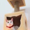Purrly Kitten Cat Tower Condo for Kittens – 24" Tall Plywood Tree with Jute Scratching Pole & Faux Fur