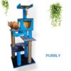 Royal Retreat 5ft Cat Tower Condo with Hammock & Scratching Poles – Compact Tree for 1–3 Cats