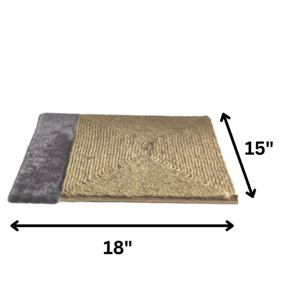 NoKachra Jute Rope Scratching Pad Horizontal Rectangle shape - 15 x 18 inch plywood plank