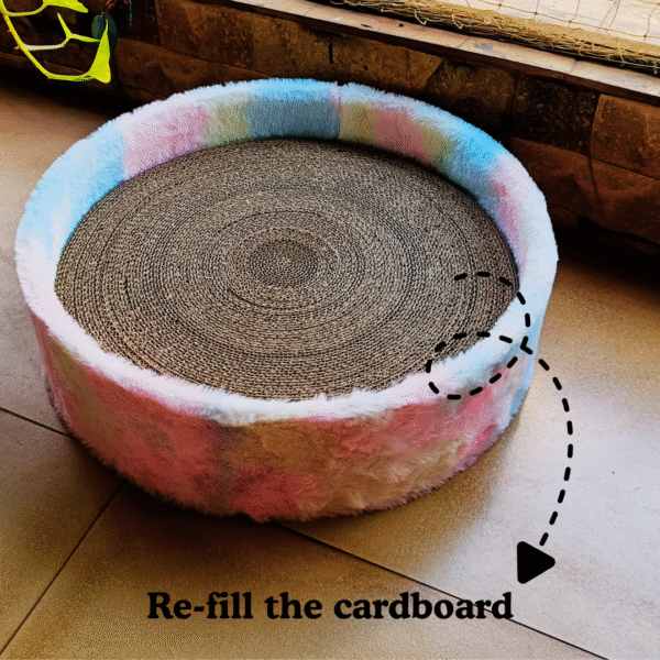 Plywood Basket Cardboard Scratcher 15" Inner Diameter