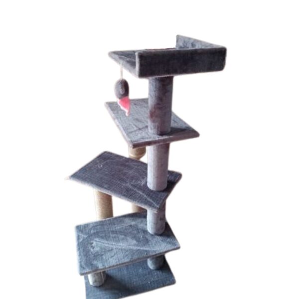 Fur Peppermint Cat Tower and Scratching Pole Tower - 4ft Tall - Adult Cats - Ideal for Old Cats