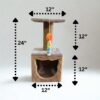 Purrly Kitten Cat Tower Condo for Kittens – 24" Tall Plywood Tree with Jute Scratching Pole & Faux Fur