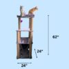 Basic Lola Cat Tower Scratcher - 5ft tall - Spacious platforms for big cats