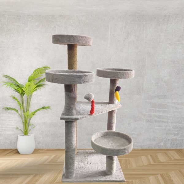 Imarti Cat Tower – 4ft Tall Jungle-Inspired Cat Tree with Plush Baskets & Scratching Posts
