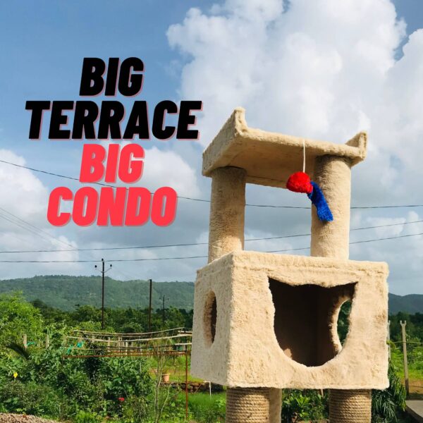 3 Misty’s Penthouse 3.5ft Cat Tower Condo with Scratcher – 4 Resting Spots, Ideal for 1–3 Cats