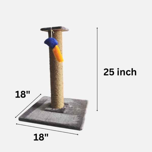2ft Vertical Cat Scratching Pole – Jute Rope Cylinder with Fur Base – Easy Assembly – Replaceable Pole