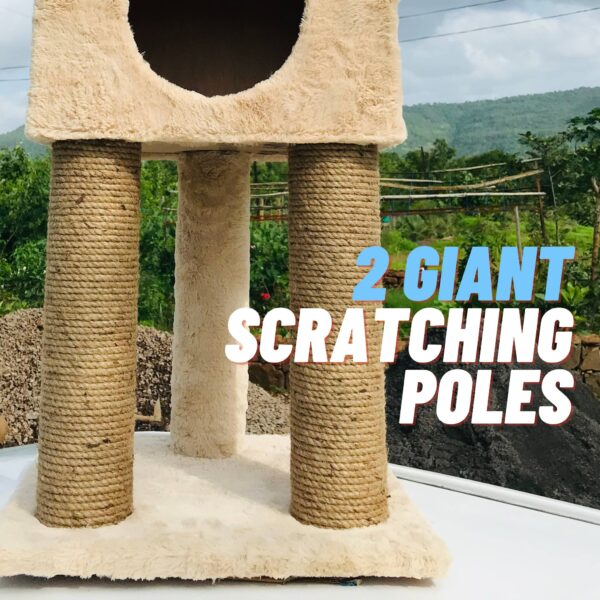 4 Misty’s Penthouse 3.5ft Cat Tower Condo with Scratcher – 4 Resting Spots, Ideal for 1–3 Cats