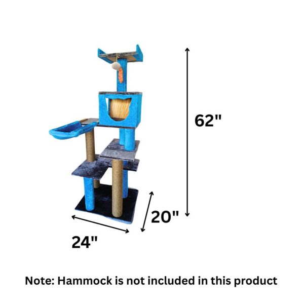 Basic King Cat Tower 5ft Condo Scratcher - Play & Lounge tower - Ideal for 1 to 3 cats