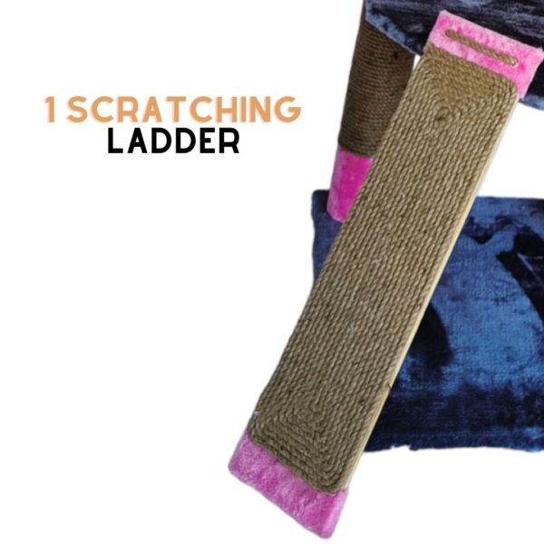 Deluxe Cat Castle 5ft Cat Tree Condo with Hammock & Scratcher Ladder - Multiple Cats