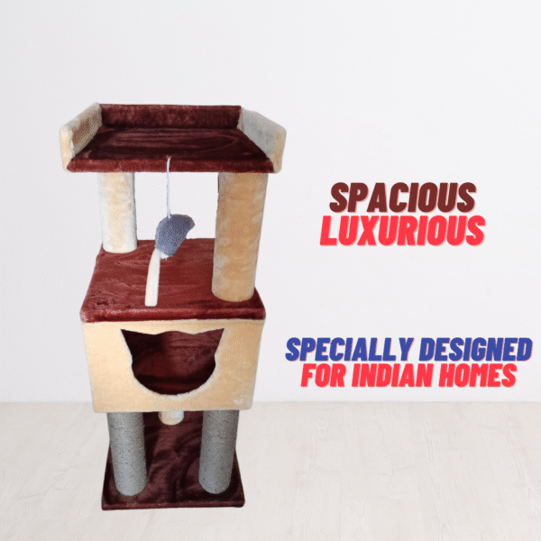 7 Misty’s Penthouse 3.5ft Cat Tower Condo with Scratcher – 4 Resting Spots, Ideal for 1–3 Cats