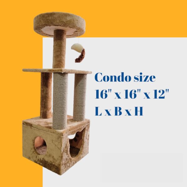 Double Truffle 43" tall Cat Tower Condo Scratcher for adult cats and kittens