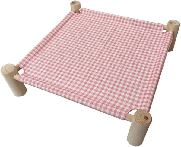 IMG-20250619-WA0036 Purrly Elevated Wooden Cat Bed – Washable Canvas Lounger with Pine Wood Legs (19.6"x19.6")