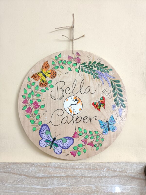 Purrly Pet Name Custom Hand-Painted Pet Name Plank – Personalized Door & Home Decor SignPlank for your doors and home decor - hand painted by Shruti