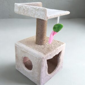 Goodly 2-Sided Cat Tower Condo Scratcher – 2ft Tall with Comfy Seating for Adult Cats