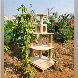 Basic Castle Tower Scratcher Condo - 5ft tall cat tree - Cozy Condo