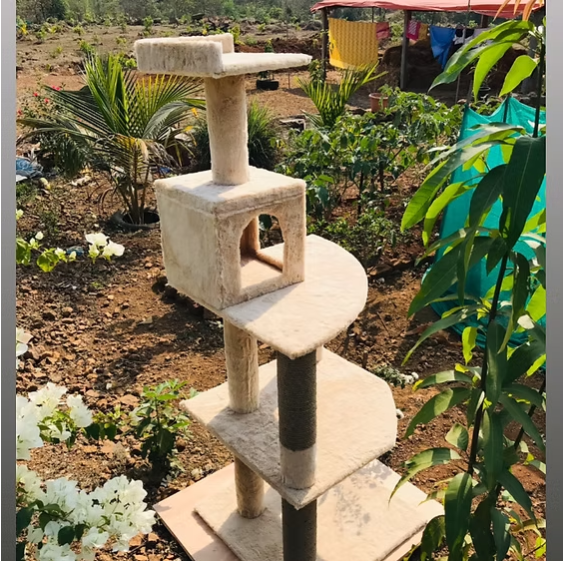 Basic Castle Tower Scratcher Condo - 5ft tall cat tree - Cozy Condo