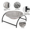 Purrly Elevated Mesh Cat Hammock Lounger – Black Metal Frame with Breathable Fabric (43cm Base)"