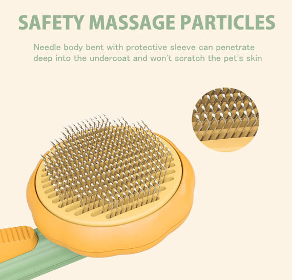 Premium Self-Cleaning Pet Brush for Cats & Dogs – Gentle Grooming & Massage Tool
