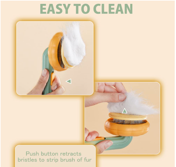 Premium Self-Cleaning Pet Brush for Cats & Dogs – Gentle Grooming & Massage Tool