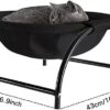 Purrly Elevated Mesh Cat Hammock Lounger – Black Metal Frame with Breathable Fabric (43cm Base)"