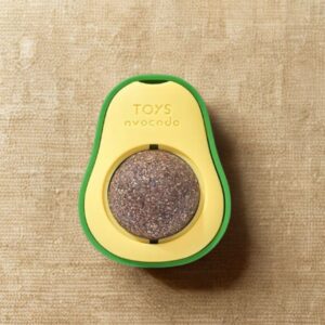 Avacado Catnip Ball Toy for Cats Interactive Cat Toy Rotating Paw Catnip Ball Kitten Pet Self-Healing Cleaning Teeth Chew Toys Cat Wall Treats for Cats Lick