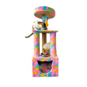 Double Truffle 43" tall Cat Tower Condo Scratcher for adult cats and kittens