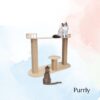 Elaichi Premium Birch Cat Lounger Tower – 2.5ft Tall | NoFur Jute Scratcher for 1–3 Cats