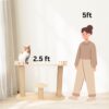 Elaichi Premium Birch Cat Lounger Tower – 2.5ft Tall | NoFur Jute Scratcher for 1–3 Cats