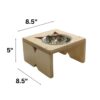 ErgoFeed Single Straight Raised Feeder for Cats – Ergonomic Wooden Pet Bowl Stand