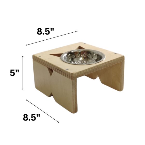 ErgoFeed Single Straight Raised Feeder for Cats – Ergonomic Wooden Pet Bowl Stand