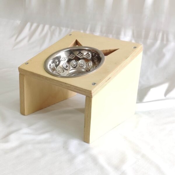 single slant feeder 5 ErgoFeed Slanted Cat Feeder – Elevated Wooden Bowl Stand for Neck Relief