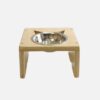 ErgoFeed Single Straight Raised Feeder for Cats – Ergonomic Wooden Pet Bowl Stand