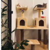 Snowfall 4ft Cat Tower Condo House with Dual Boxes & Scratch Posts – Ideal for Multi-Cat Homes