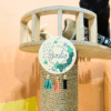 Purrly Cats™ Handmade Cat Charms - Colorful Name Plates for Towers, Walls & Doors (Limited Edition, 2-Color Combos, Max 3 Tassels)