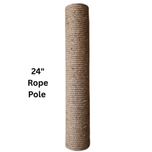 24-Inch Replacement Cat Scratching Post Pole – 2ft Vertical Scratcher | Thick Cardboard Tube with Plywood Caps & Durable Jute Rope
