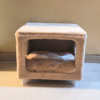 3 Purrly Plush Hideaway – Fakira Cat Box Side Table (16” x 16" x 12")