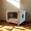 4 Purrly Plush Hideaway – Fakira Cat Box Side Table (16” x 16" x 12")